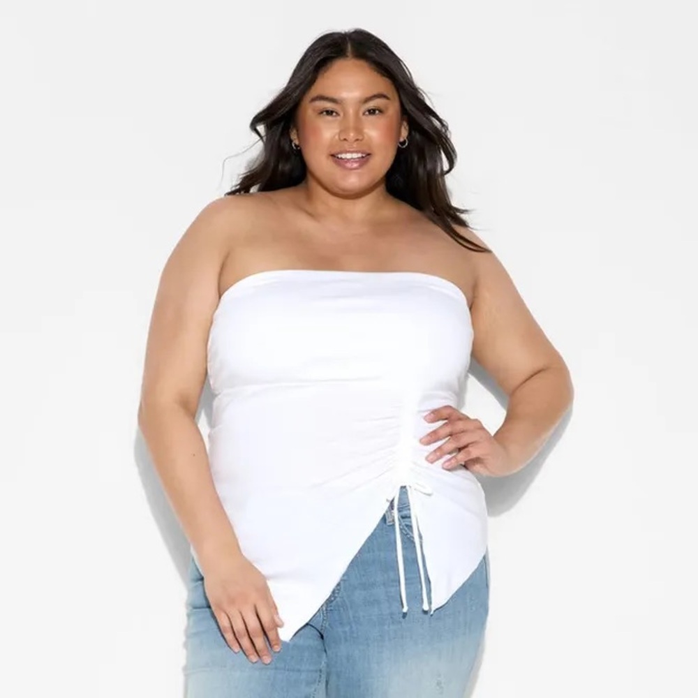 Wild Fable Asymmetrical Tube Top White NWT XXL